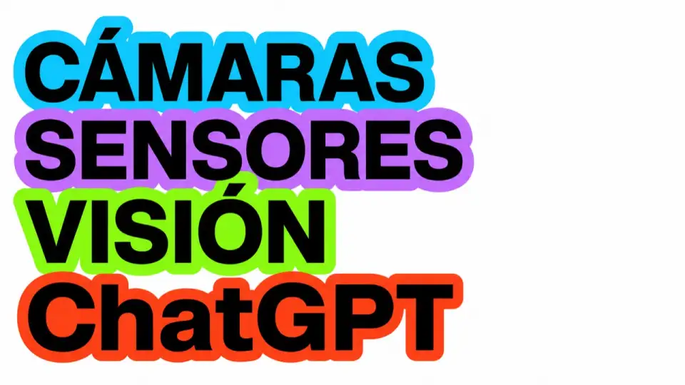 Texto grande sobre cámaras, sensores, visión y modelos de IA